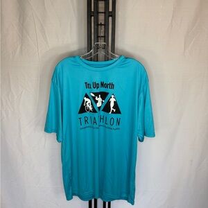 Tri Up North Men's Aqua Short Sleeve Tee